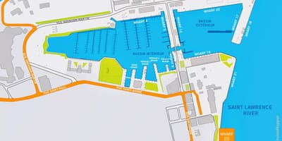 Žemėlapis Kvebeko Miestas cruise port"