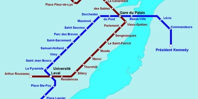 Kvebeko Miesto metro žemėlapis